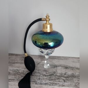 Gorgeous art glass purfume bottle 7"